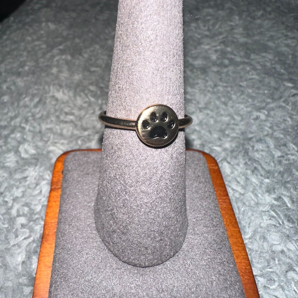 sz 8 paw goldtone fashion ring